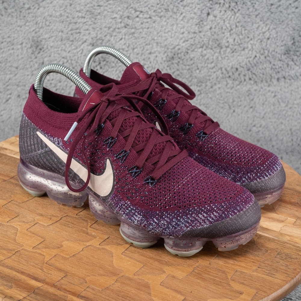 Nike Air VaporMax Flyknit Bordeaux Women's Running Shoes 2017 899472-602 SZ‎ 8.5